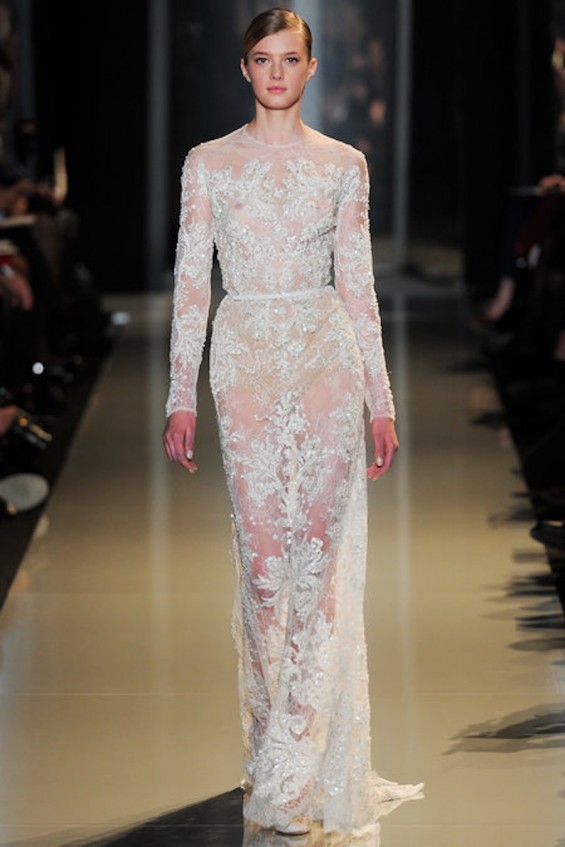 Ode a la Delicatesse: A Lavish, Lace Infused Homage to Femininity at Elie Saab’s S/S 2013 Couture